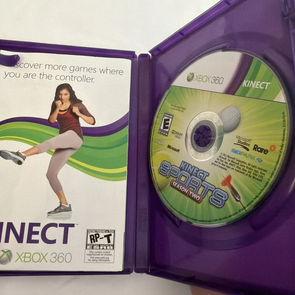 Xbox 360 Video Game Lot Of 4 Kinect Sports 1 & 2 Kinect Adventures Just Dance‎